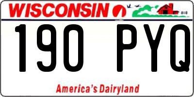 WI license plate 190PYQ
