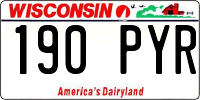 WI license plate 190PYR