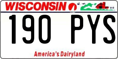 WI license plate 190PYS