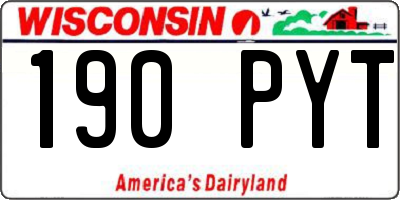 WI license plate 190PYT