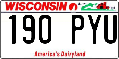 WI license plate 190PYU