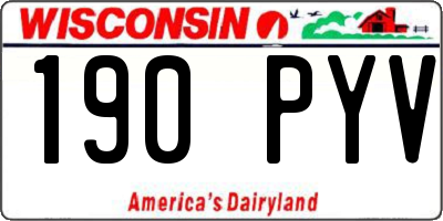WI license plate 190PYV
