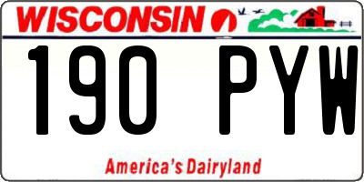 WI license plate 190PYW