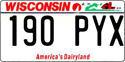 WI license plate 190PYX