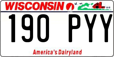 WI license plate 190PYY