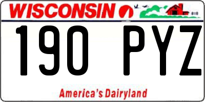 WI license plate 190PYZ
