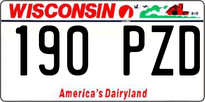 WI license plate 190PZD