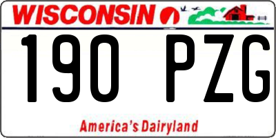 WI license plate 190PZG