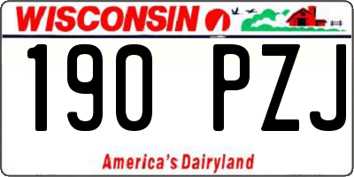 WI license plate 190PZJ