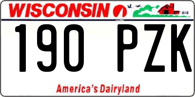 WI license plate 190PZK