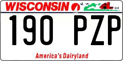 WI license plate 190PZP