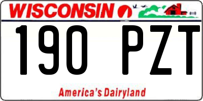 WI license plate 190PZT