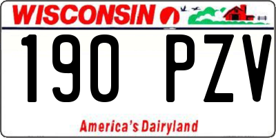 WI license plate 190PZV