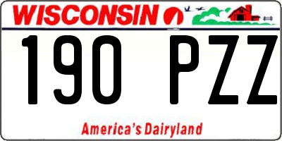 WI license plate 190PZZ