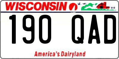 WI license plate 190QAD