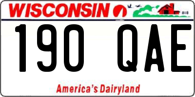 WI license plate 190QAE