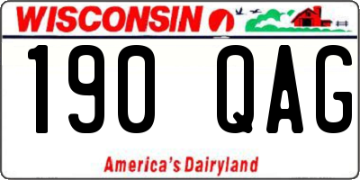 WI license plate 190QAG