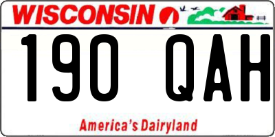 WI license plate 190QAH