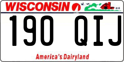 WI license plate 190QIJ