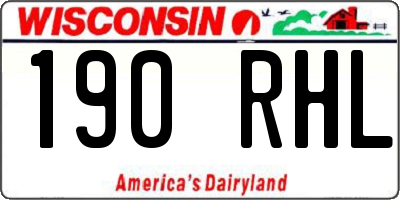 WI license plate 190RHL