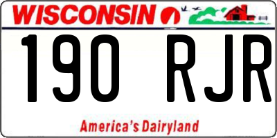 WI license plate 190RJR