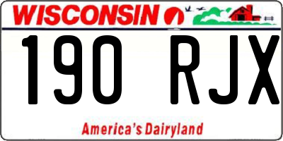 WI license plate 190RJX