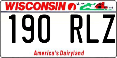 WI license plate 190RLZ