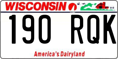 WI license plate 190RQK
