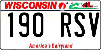 WI license plate 190RSV