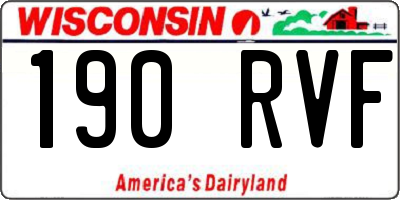 WI license plate 190RVF