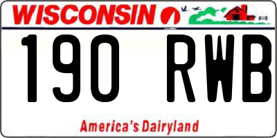 WI license plate 190RWB