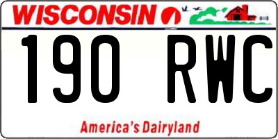 WI license plate 190RWC