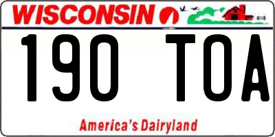 WI license plate 190TOA