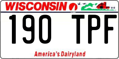 WI license plate 190TPF