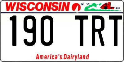 WI license plate 190TRT