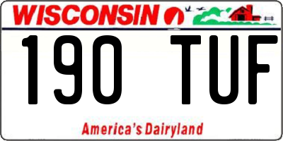 WI license plate 190TUF
