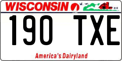 WI license plate 190TXE
