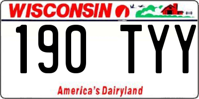 WI license plate 190TYY