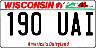 WI license plate 190UAI