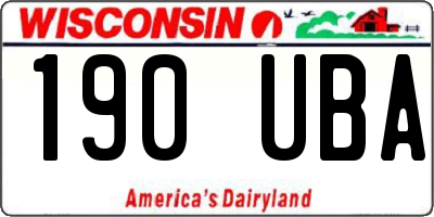 WI license plate 190UBA