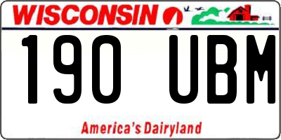 WI license plate 190UBM