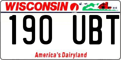WI license plate 190UBT