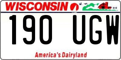 WI license plate 190UGW