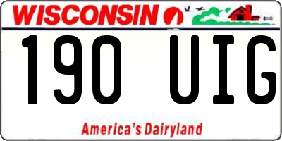 WI license plate 190UIG