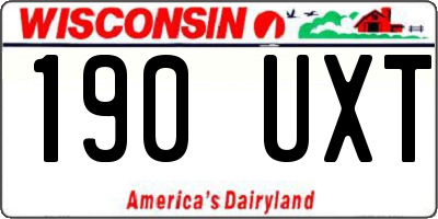 WI license plate 190UXT