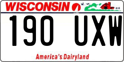 WI license plate 190UXW