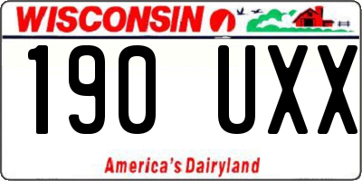 WI license plate 190UXX