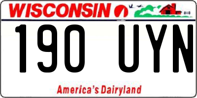 WI license plate 190UYN