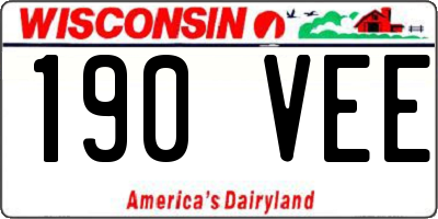 WI license plate 190VEE