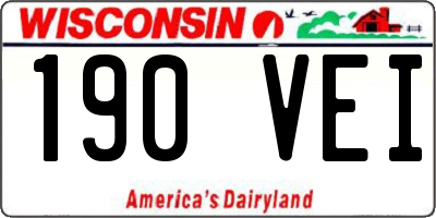 WI license plate 190VEI